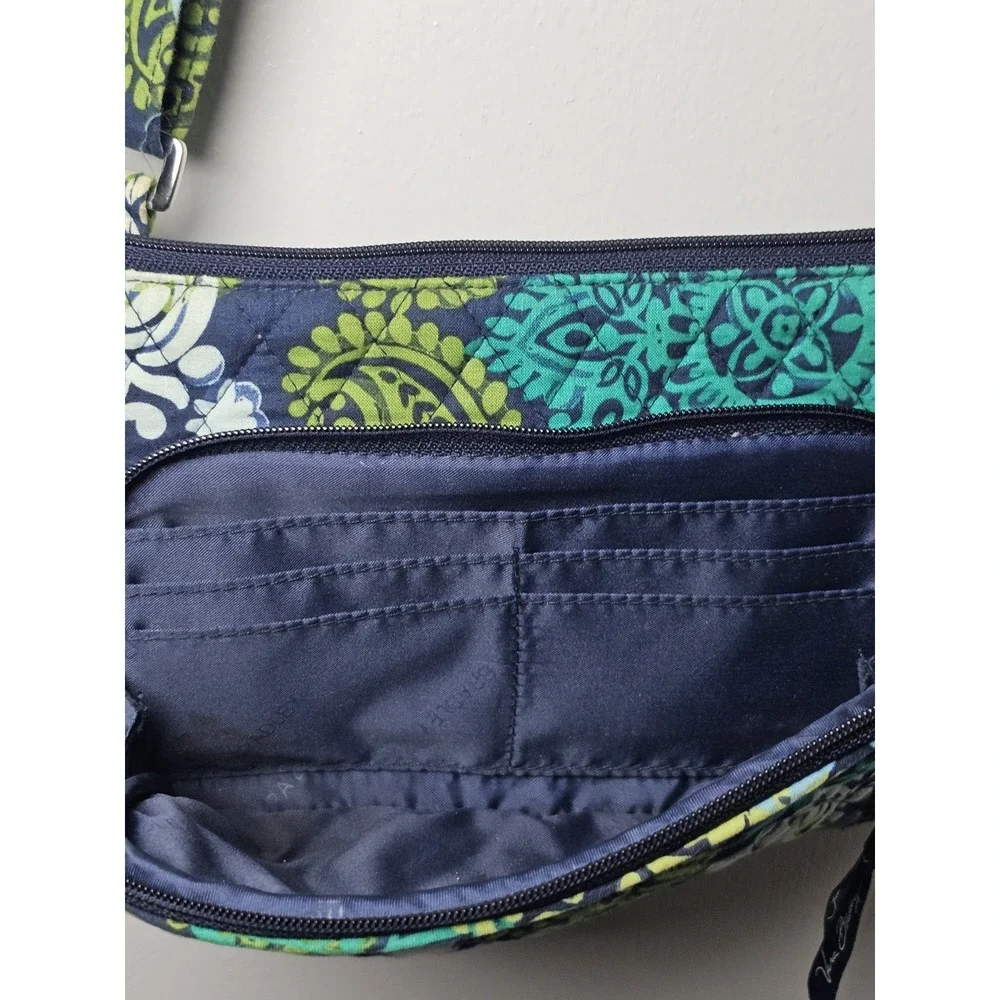 Vera Bradley Caribbean Sea Triple Zip Hipster Paisley Crossbody Shoulder Bag